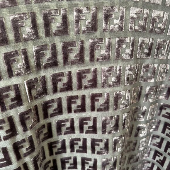 Fendi Jeans Vintage Zucca Velvet Sheer Long Sleeve Shirt Top Size S ? Purple - Picture 5 of 14